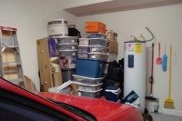 Garage with a huge pile