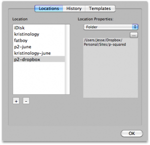 Locations dialog box